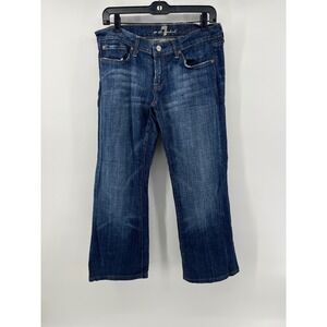 7 For All Mankind Bootcut Jeans Dark Wash Squiggle Pocket U075055U-055U 34x27